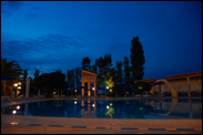 Hotel's pool in the night